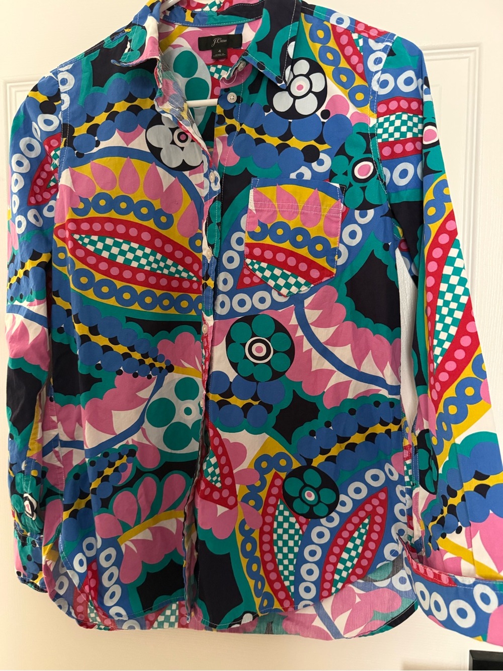 J. Crew Kaleidoscope Abstract Button-down Cotton Shirt - 4